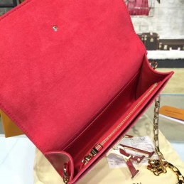 Replica Louis Vuitton Red Quilted Chain Louise GM
