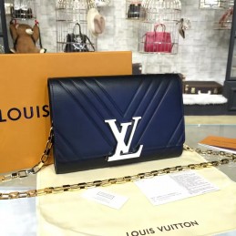 Replica Louis Vuitton Navy Blue Quilted Chain Louise GM