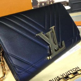 Replica Louis Vuitton Navy Blue Quilted Chain Louise GM