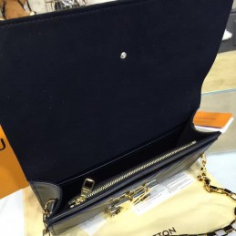 Replica Louis Vuitton Navy Blue Quilted Chain Louise GM