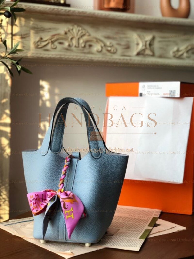 Replica Hermes Gray Pink Twilly Picotin Lock 22 Bag