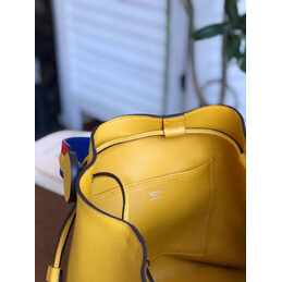 Replica Hermes Yellow Licol 17 Blue Red Handle Bag