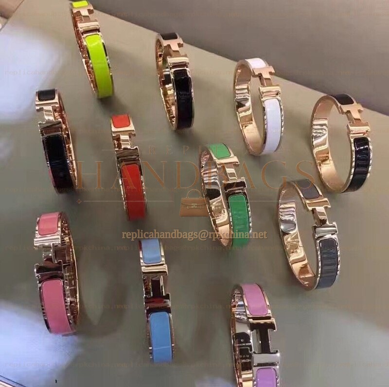 Replica Hermes Multicolor Enamel H Bracelet