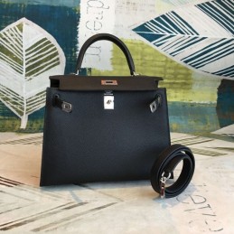 Replica Hermes Black Kelly 32 Bag