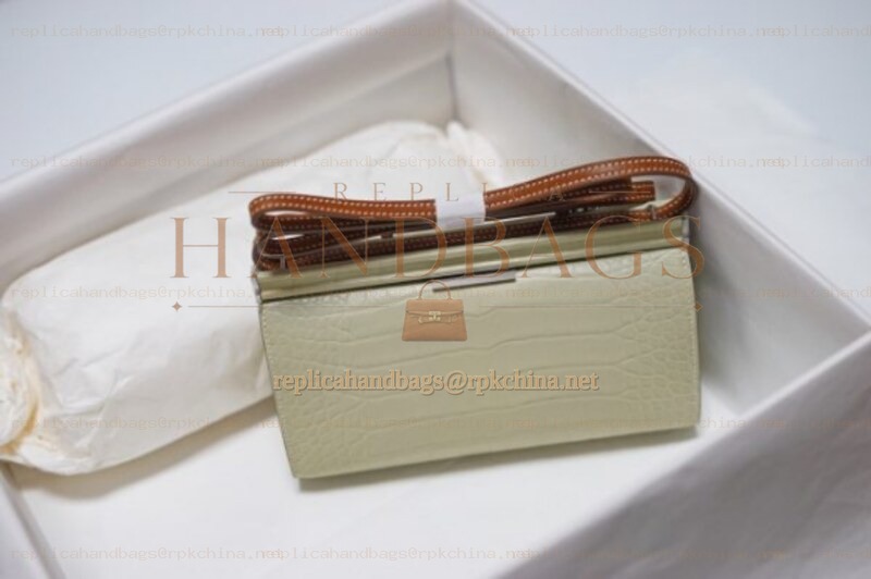 Replica Hermes White Crocodile Leather Clic H 21 Bag