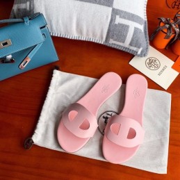 Replica Hermes Pink H Cutout Flat Slide Sandal
