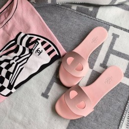Replica Hermes Pink H Cutout Flat Slide Sandal