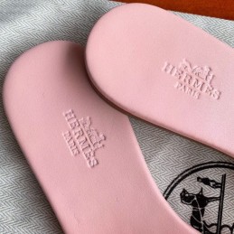 Replica Hermes Pink H Cutout Flat Slide Sandal