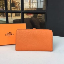 Replica Hermes Orange Dogon Duo Wallet