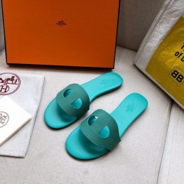 Replica Hermes Aqua H Cutout Flat Slide Sandal