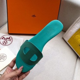 Replica Hermes Aqua H Cutout Flat Slide Sandal