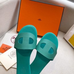 Replica Hermes Aqua H Cutout Flat Slide Sandal