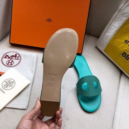 Replica Hermes Aqua H Cutout Flat Slide Sandal