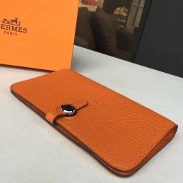 Replica Hermes Orange Dogon Duo Wallet