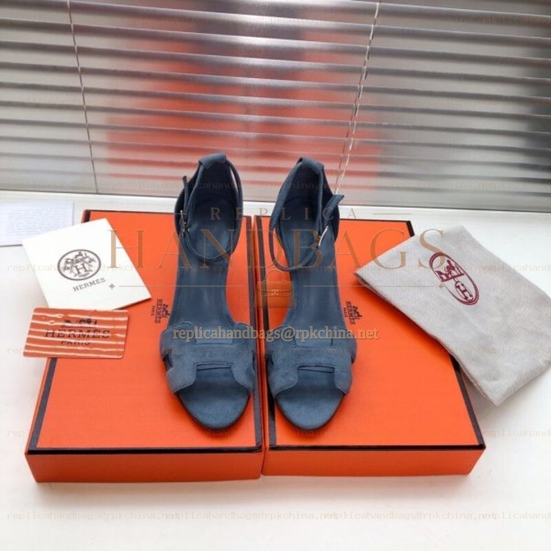 Replica Hermes Blue High Heel Sandal