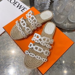 Replica Hermes White Woven Chain Sandal