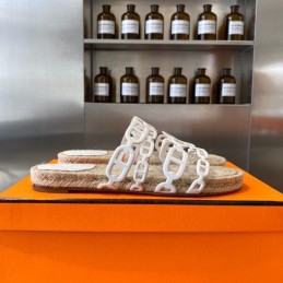Replica Hermes White Woven Chain Sandal