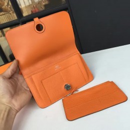 Replica Hermes Orange Dogon Duo Wallet