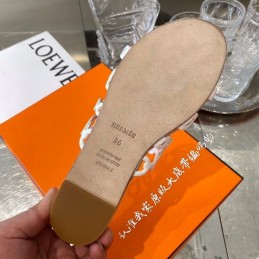 Replica Hermes White Woven Chain Sandal