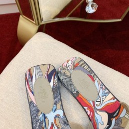 Replica Hermes Beige Floral H Slide Sandal