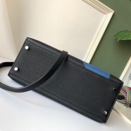 Replica Hermes Black Blue Colorblock Kelly 28 Bag