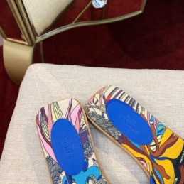 Replica Hermes Blue Floral H Slide Sandal