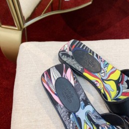 Replica Hermes Dark Black Floral H Slide Sandal