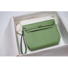 Replica Hermes Green Kelly Depeches 25 Pouch