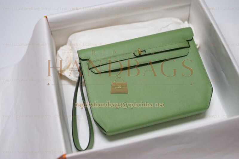 Replica Hermes Green Kelly Depeches 25 Pouch