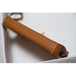 Replica Hermes Tan Kelly Depeches 25 Pouch Gold Hardware