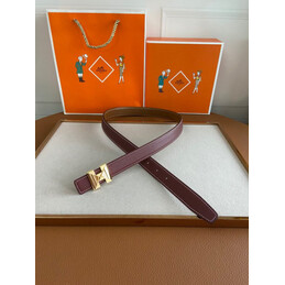 Hermes replica Burgundy H Buckle Leather Belt
