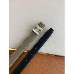 Hermes replica Dark Brown H Buckle Leather Belt