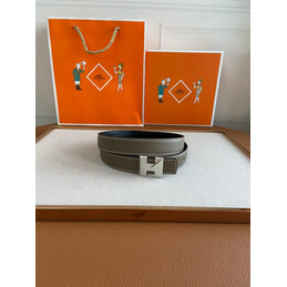 Hermes replica Dark Brown H Buckle Leather Belt
