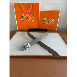Hermes replica Dark Brown H Buckle Leather Belt