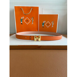 Hermes replica Orange H Buckle Leather Belt