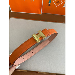 Hermes replica Orange H Buckle Leather Belt