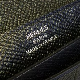 Replica Hermes Black Bearn Wallet Silver H Hardware