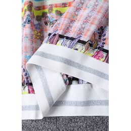 Replica Hermes Blue Pink Scarf Print Shirt
