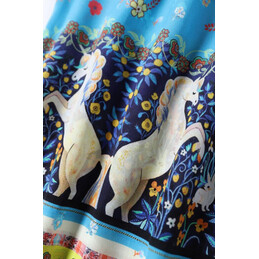 Replica Hermes Blue Pink Scarf Print Shirt