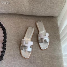 Replica Hermes White Flat H Sandal