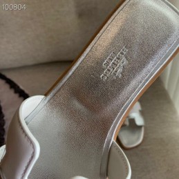 Replica Hermes White Flat H Sandal