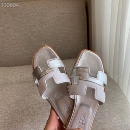 Replica Hermes White Flat H Sandal