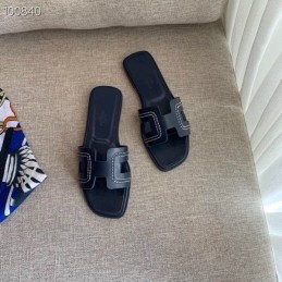 Replica Hermes Navy H Heel Sandal
