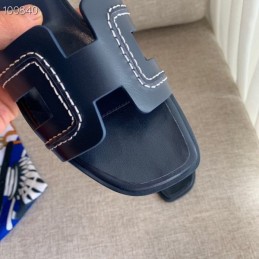 Replica Hermes Navy H Heel Sandal