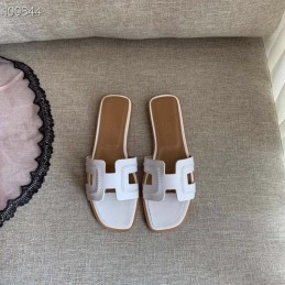 Replica Hermes White Low H Heel Sandal