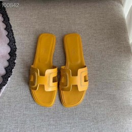 Replica Hermes Yellow H Heel Sandal