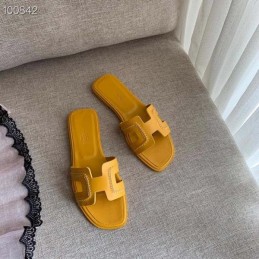 Replica Hermes Yellow H Heel Sandal
