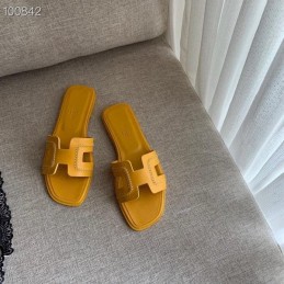 Replica Hermes Yellow H Heel Sandal