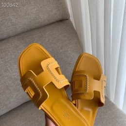 Replica Hermes Yellow H Heel Sandal