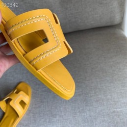 Replica Hermes Yellow H Heel Sandal